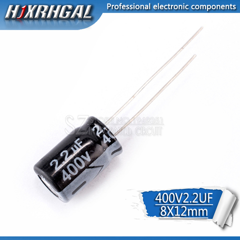 Condensador electrolítico hjxrhgal, alta calidad, 20 piezas, 400V2.2UF, 8*12mm, 2,2 UF, 400V, 8*12 ► Foto 1/1