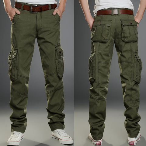 Pantalones de hombres de combate del SWAT pantalones militares, 100% de muchos bolsillos Stretch Flexible Hombre Pantalones Casual de talla grande 28- 38 40 ► Foto 1/6