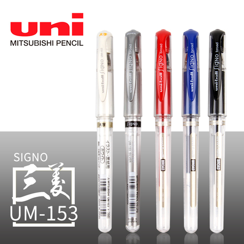 Uni-bolígrafo de Gel UM-153, bolígrafos de 1,0mm, negro, azul, rojo, plata, oro, blanco, Japón, 1 Uds. ► Foto 1/6