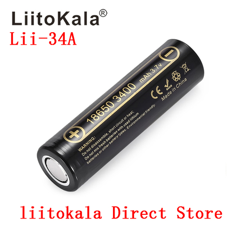 LiitoKala Lii-34A 18650 batería recargable de 3400 mAh 3,7 v baterías de Li-ion ► Foto 1/6