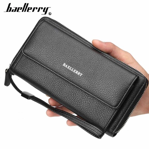 2022 carteras de hombre Baellerry mucho calidad de gran capacidad de negocios Cartera de cuero de la PU de bolsillo del teléfono titular de la tarjeta de cartera hombre ► Foto 1/6