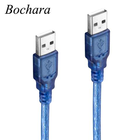 Bochara-Cable de datos USB 2,0 tipo A macho A USB 2,0 tipo A macho para HDD PC blindaje Dual (lámina + trenzado) 30cm 50cm ► Foto 1/6