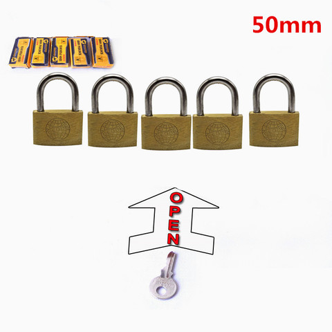 5 PC 50mm candados abiertos por el mismo llaves candados de cobre candado para cajón de equipaje caja de Hardware ► Foto 1/5