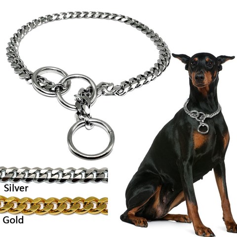 Collares de cadena de acero inoxidable para perros, collar duradero para entrenamiento de perros medianos y grandes, Pitbull ► Foto 1/1