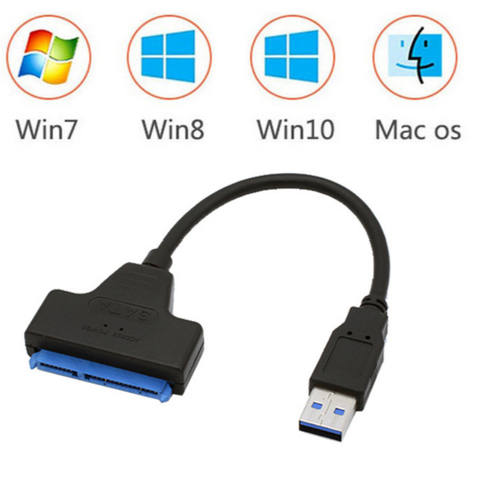 Cable USB 3,0 SATA 3 a USB, adaptador de hasta 6 Gbps, compatible con disco duro externo SSD HDD de 2,5 pulgadas, 22 Pines, Sata III ► Foto 1/3