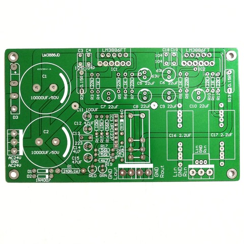 Placa amplificadora de potencia LM3886, protección de doble canal y altavoz sin sonido de corriente sin sonido de ruido PCB ► Foto 1/4