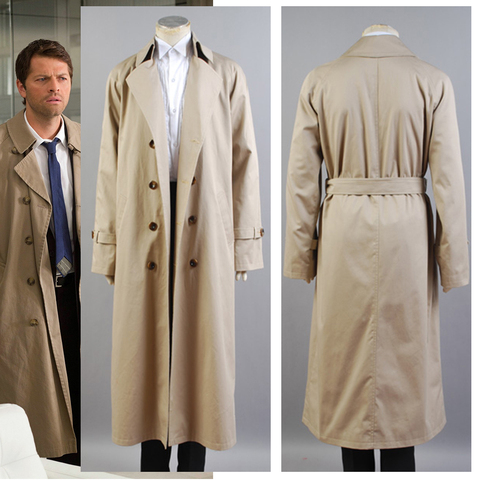 Disfraz sobrenatural Castiel de Cosplay traje para los hombres trinchera abrigo único Halloween hecho a medida ► Foto 1/6