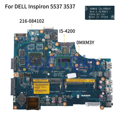 KoCoQin-placa base para ordenador portátil DELL Inspiron 15R 5537 3537 Core I5, placa base CN-0MXM3Y 0MXM3Y VBW00 LA-9981P SR170 2013-2022 ► Foto 1/1