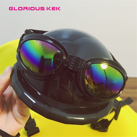 Glorious Kek perro cascos para motocicletas con gafas de sol ABS fresco moda sombrero perro mascota casco de plástico para mascotas de proteger librar de LME ► Foto 1/1