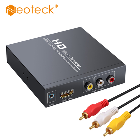 Neoteck-convertidor HDMI a RCA y HDMI, con conector de 3,5mm, interfaz de auriculares, 720P, 1080P, compatible con PAL NTSC para TV HD y TV antigua ► Foto 1/6
