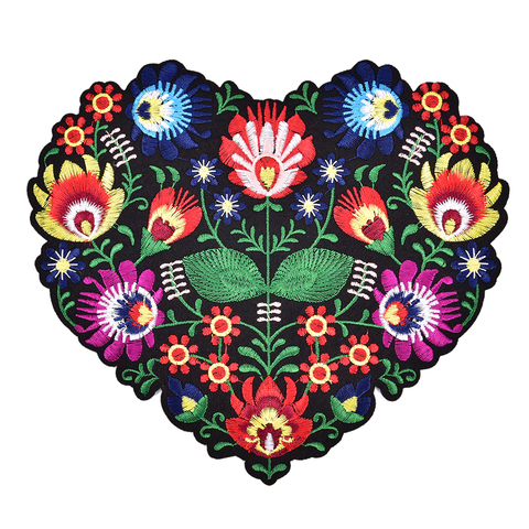 Flor con forma de corazón bordado apliques parches para ropa plancha en parche apliques para DIY ropa chaquetas costura artesanía ► Foto 1/5