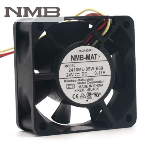 Para NMB 2410ML-05W-B69 24V DC 0.17A 60*60*25mm 60mm 6cm convertidor ventilador de bola de enfriamiento ► Foto 1/5