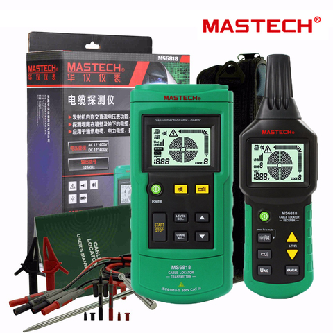 Mastech-rastreador de Cable profesional portátil MS6818, localizador de tubos de Metal, Detector, rastreador de línea Voltage12 ~ 400V ► Foto 1/6