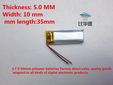 (Envío gratis) batería de litio polímero 3,7 V, 501035 051035 se puede personalizar al por mayor certificación de calidad CE FCC ROHS MSDS ► Foto 1/1