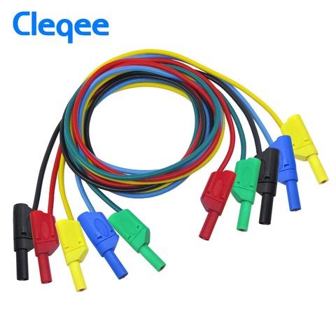 Cleqee-Cable de prueba de RV para multímetro, Conector de Banana a Banana, 1M, 4mm, 5 colores, P1050 ► Foto 1/4