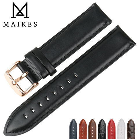 MAIKES-Correa de reloj de cuero genuino, correa de reloj de calidad de 13mm, 14mm, 16mm, 17mm, 18mm, 19mm y 20mm ► Foto 1/6