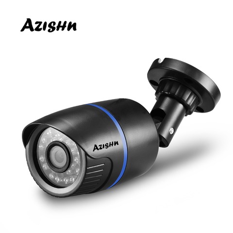 AZISHN H.265/H.264 FULL HD 1080P de 2,0 megapíxeles cámara IP de seguridad 24IR LED ABS de plástico al aire libre cámara IP 1080 DC 12V/48V PoE ► Foto 1/6