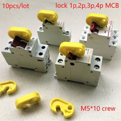 10 unids/lote Polo múltiple MCB bloqueo maestro cierre 1P 2P 3P 4P interruptor de bloqueo ► Foto 1/2