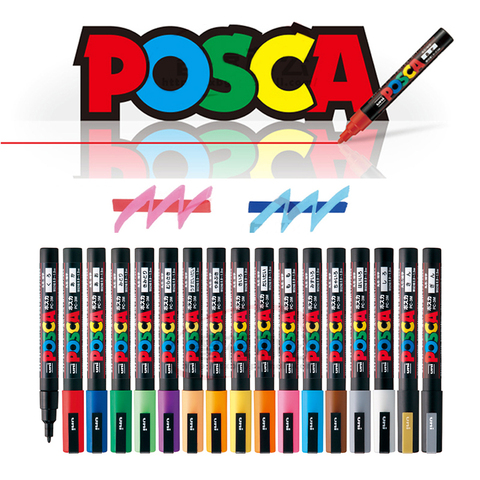 UNI POSCA-rotulador PC-3M POP, marcador para publicidad, oficina, Estudiante de pintura, Anime, papelería pintada a mano ► Foto 1/6