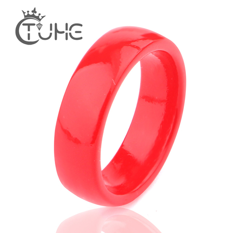 6mm suave rojo anillo de cerámica para mujeres estilo Simple de cerámica anillo de bodas fiesta flor femenina dedo joyería de regalo 2022 dropship ► Foto 1/6