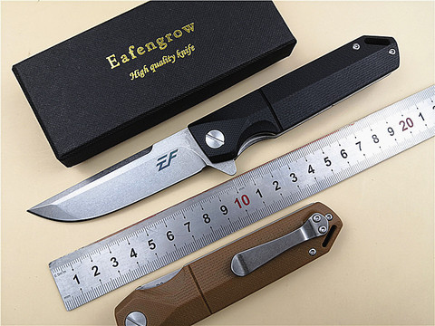 Eafengrow EF71 D2 cuchillo plegable g10 con rodamiento de bolas flipper bolsillo cuchillo EDC al aire libre camping cuchillo plegable de herramienta de mano ► Foto 1/1