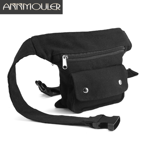 Annmouler-riñonera de gran capacidad para mujer, bolso de lona para cinturón, Cangurera lateral, bolsa de teléfono multibolsillos para niña ► Foto 1/6