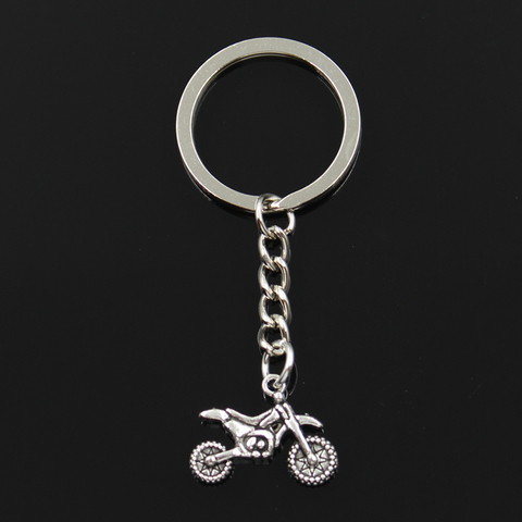 LLavero de Metal para motocicleta, 30mm, chapado en Color plata antigua, colgante de 17x23mm ► Foto 1/4