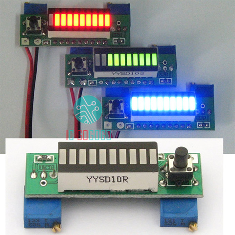 Placa de visualización LM3914 de 3,7 V, módulo de indicador de capacidad de batería de litio, probador de nivel de potencia LED, li-lion, 12V ► Foto 1/6