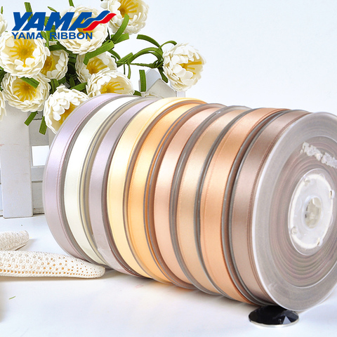 YAMA-Cinta satinada de doble cara para decoración de boda, cintas de satén marrón dorado para fiesta, regalos de rosas hechos a mano, 6, 9, 13, 16, 19 y 22mm, 100 yardas ► Foto 1/6