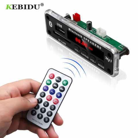 KEBIDU 5V 12V MP3 WMA decodificador Junta Módulo de Audio de la pantalla a Color USB SD AUX FM Audio módulo de Radio reproductor Mp3 para coche ► Foto 1/6