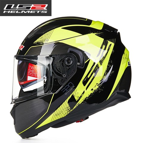100% original LS2 FF320 casco de motocicleta con visera de sol interior casco de cara completa casco de doble lente de carreras cascos de punto aprobado ► Foto 1/5