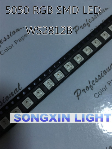 Chip LED WS2812B (4 pines), 1000 RGB SMD, versión blanca, WS2812 direccionable individualmente, píxeles digitales DC5V, 10 ~ 5050 Uds. ► Foto 1/4