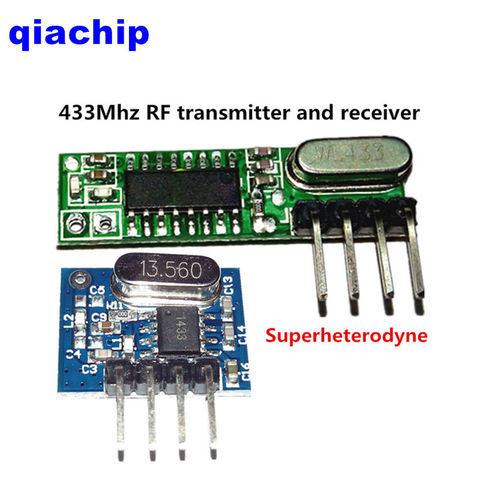 1 Juego de módulo de transmisor y receptor RF de 433Mhz superhetodyne de tamaño pequeño para Arduino uno Diy kits 433 mhz controles remotos ► Foto 1/6