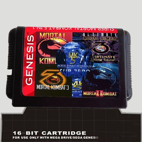 MK 5 en 1 Mortal Kombat colección 16 bit tarjeta de juego MD para Sega Mega Drive para Génesis ► Foto 1/1