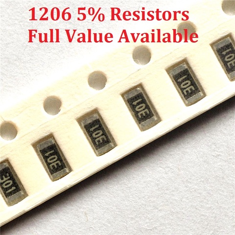300 unids/lote resistencia SMD tipo Chip 1206 470R/510R/560R/620R/680R de resistencia de 5%/470/510/560/620/680/Ohm resistencias k envío gratuito ► Foto 1/1