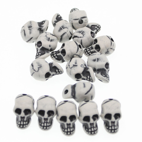 CHONGAI-Cuentas de calavera de esqueleto gótico para Halloween, accesorios para fabricación de joyas, 25 uds., acrílico blanco, 22x13mm ► Foto 1/5