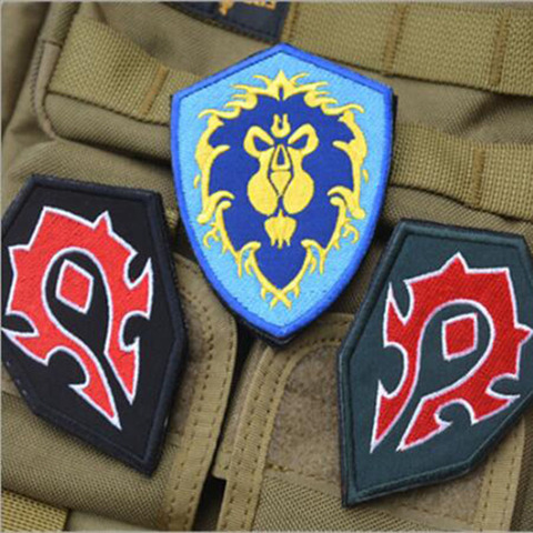 WOW World Alliance/Horde fuerzas de campo-lado parche bordado insignia brazalete moral táctica parches ► Foto 1/6