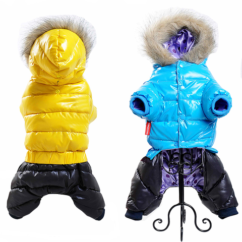 Ropa de invierno para perros muy cálidas, chaquetas de plumas para perros pequeños, abrigo grueso impermeable para cachorros, abrigos para mascotas, ropa de Chihuahua Pug, monos ► Foto 1/1