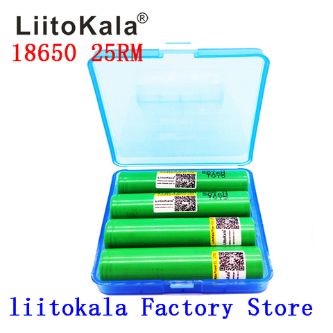 Liitokala 18650, 2500 mAh batería de litio de 25r inr1865025r 20a batería cigarrillo electrónico + caja ► Foto 1/6