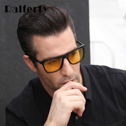 Ralferty visión nocturna gafas antideslumbrante HD polarizada gafas de sol hombres mujeres gafas de conducción amarillo conductor K7031 ► Foto 1/6