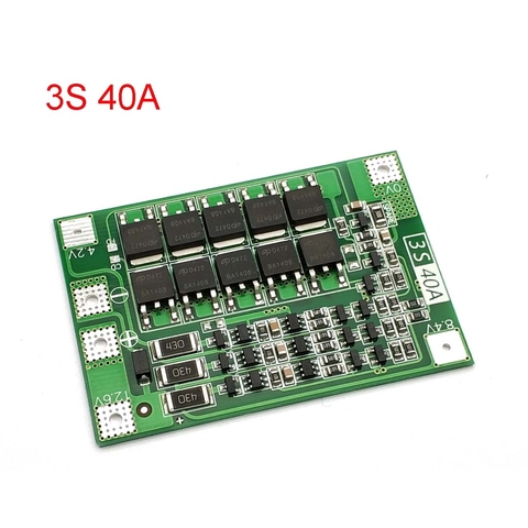 3S 40A Li-Ion cargador de litio Lipo celular módulo PCB Placa de protección BMS para Motor de taladro 12,6 V con Balance (versión equilibrada) ► Foto 1/6