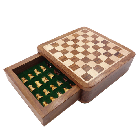 Juego de ajedrez magnético antideslizante para niños, caja de madera sólida de alta calidad, súper Mini, para regalo, manualidades ► Foto 1/6