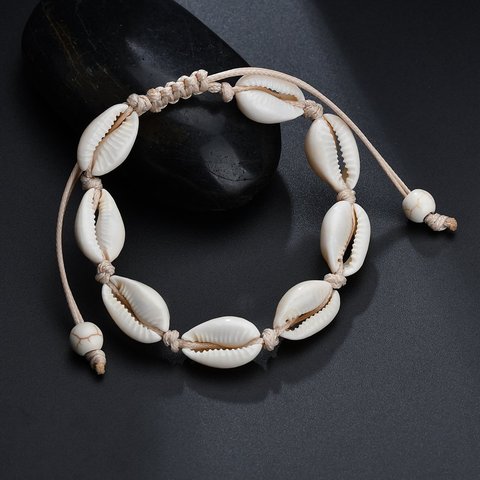 Tobillera de conchas Bohemia Natural para mujer, joyería para pies, pulsera de playa para pies descalzos, accesorios de correa para tobillo ► Foto 1/6