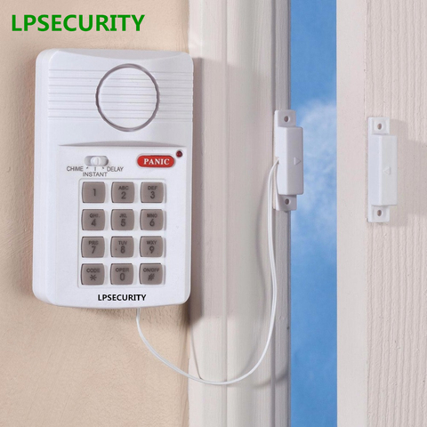 LPSECURITY sistema de alarma de seguridad para el hogar sensores de ventana de puerta inalámbricos Teclado programable alarma chime Modo de retardo ► Foto 1/6