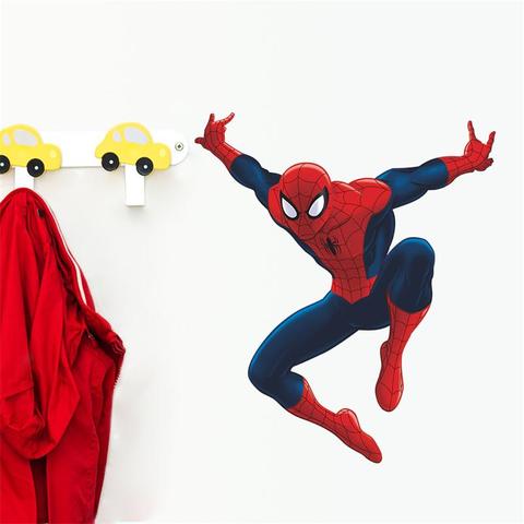 Guapo de dibujos animados Spiderman niños regalos de cumpleaños preciosa calcomanía etiqueta de la pared decoración casera juguete extraíble partido pegatinas SDM3 ► Foto 1/4