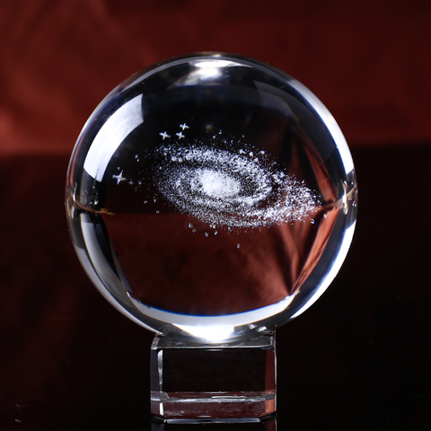 60 80mm de diámetro de la Vía Láctea bola de cristal globo Galaxy miniaturas 3D láser grabado bola de cristal esfera decoración del hogar regalos Vía Lactea ► Foto 1/6