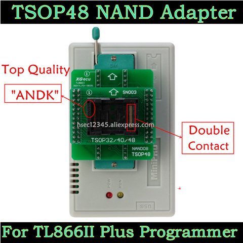 ANDK-adaptador TSOP48 para chips de flash, adaptador NAND para xgecu minipro TL866II plus programador tsop48 tl866 nand ► Foto 1/6
