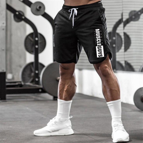 Muscleguys-pantalones cortos de gimnasio para hombre, pantalón informal para correr, culturismo, pantalones de chándal para entrenamiento ► Foto 1/6