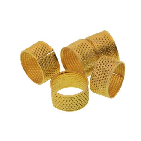 5 unids/lote Metal dedal herramientas de costura bricolaje anillo de oro de dedo Protector casa acolchado manualidades de costura herramientas ► Foto 1/2