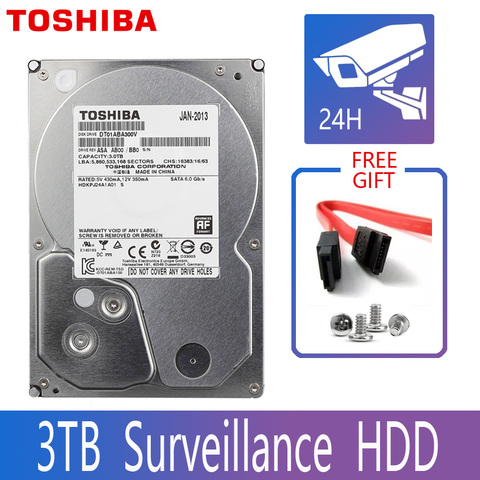 TOSHIBA 3TB Monitor disco duro de vigilancia Hisk Disco Duro HDD DVR NVR CCTV 3000GB HD interno SATA III 6 Gb/s 5900RPM 32MB 3,5